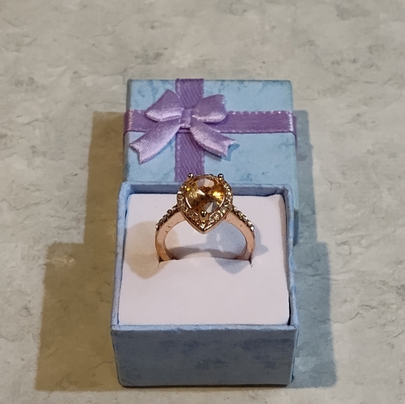 NIB Bloomingdale's Rose Gold Vermeil 3ct Morganite Teardrop Ring Size 7 - Picture 10 of 14